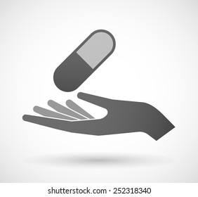 Illustration of a hand with a pill
