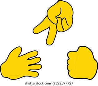 Illustration of a hand playing rock-paper-scissors
