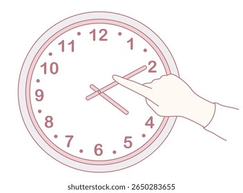 Eine Abbildung einer Hand, die auf eine 200-Uhr-Uhr zeigt und die effektive Fähigkeit zum Zeitmanagement hervorhebt