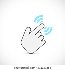 Illustration of a hand pointing isolated on a white background.