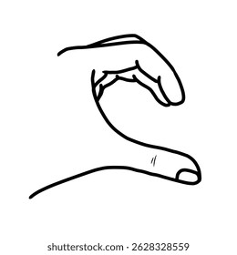 illustration of hand pose forming half a heart