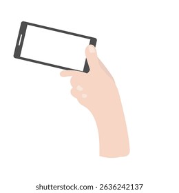 Illustration hand poses holding smartphone design