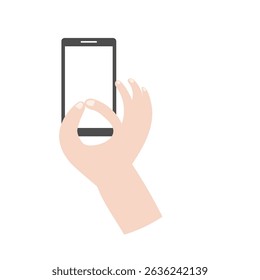 Illustration hand poses holding smartphone design