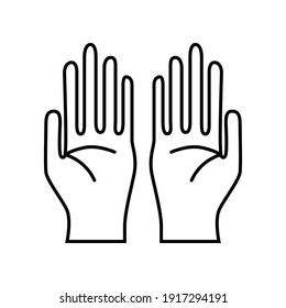 illustration of a hand praying or asking. Islamic icons can be used for the month of Ramadan, Eid and Eid Al-Adha. for logo, website and poster designs. vector