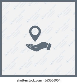 Illustration of hand protecting or giving a map mark
