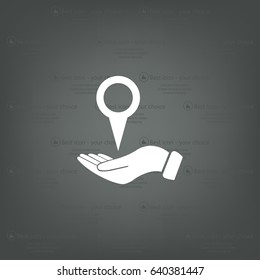 Illustration of a hand protecting or giving a map mark