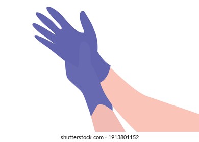 Illustration Hand protective gloves isolated on white background. Medical Gloves