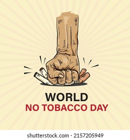 illustration hand punch down for world no tobacco day 