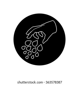 Illustration of hand and rain