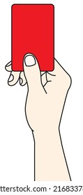 Illustration of a hand with a red card