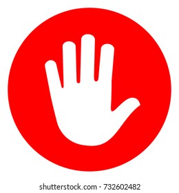 Illustration of hand red circle icon