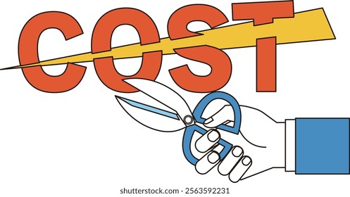 Illustration of a hand reducing costs