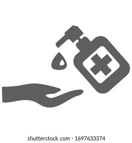 Illustration of hand sanitizer bottle, cleaning gel. Hand sanitizer bottle design with flat design style.