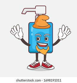 An illustration of Hand Sanitizer cartoon mascot character performed as an Elf on the stage