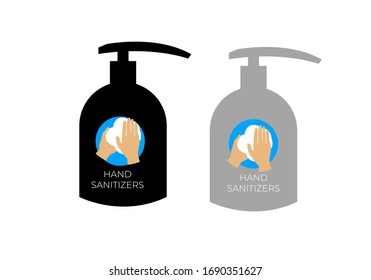 illustration of a hand sanitizer for hand washing.Hand sanitizers. coronavirus hygiene products stop viruses coronavirus