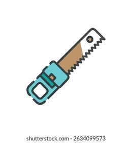 Ilustração de ferramenta de serra manual em um fundo branco
