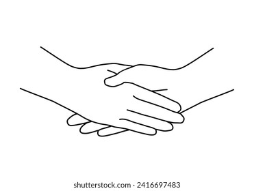 Illustration von Hand zitternden Händen.