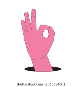 Illustration hand showing infinite gesture ok or accept