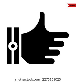 illustration of hand sign glyph icon