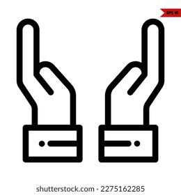 illustration of hand sign line icon