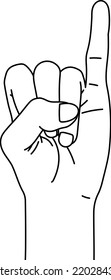 Illustration Of A Hand Sign With Pinky Finger Raised.