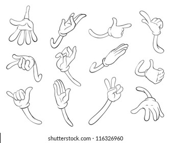 illustration of hand sketches on a white background