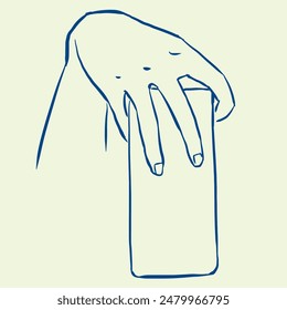 Illustration of hand with smartphone vector for cad, decoration, illustration