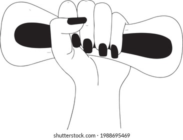 Illustration of hand squeezing the female pad 