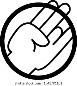 illustration of Hand, sticker,tshirt print, vector illustration