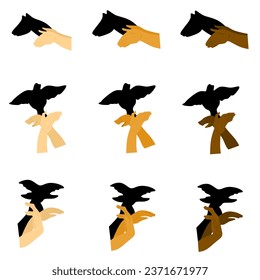Illustration of a hand symbol in the shape of an animal