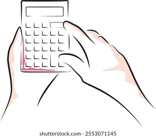 Illustration of a hand tapping on a calculator