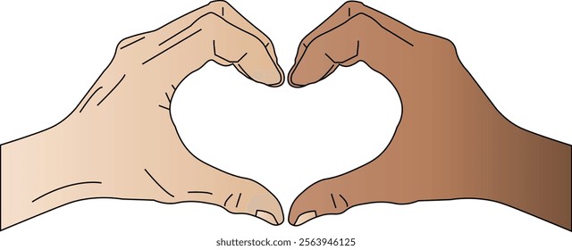 the illustration of hand that forms a heart shape. 