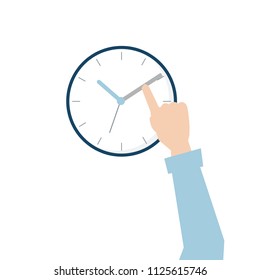 Illustration von Hand und Zeitmanagement