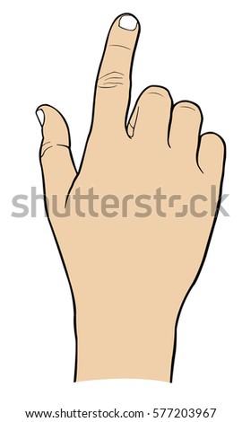 illustration of hand touching with index finger