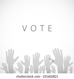 illustration of hand with voting sign of art vector