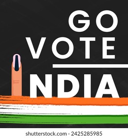 illustration of hand with voting sign of India