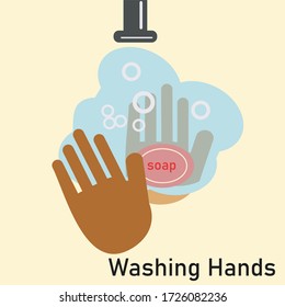 illustration of hand washing. hand wash design in cartoon style.hand washing, protection from viruses.