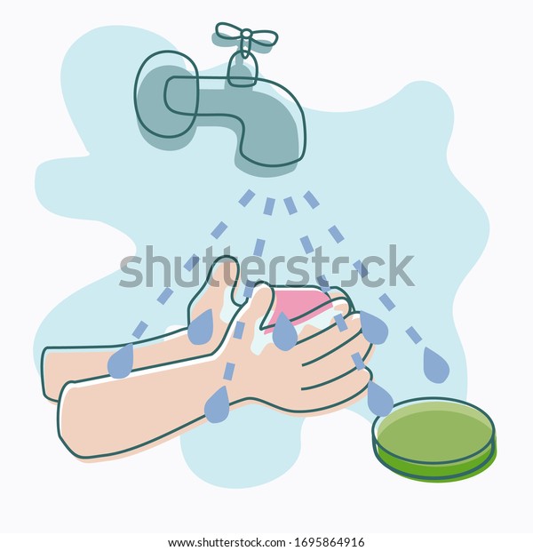 Illustration Hand Washing Hand Wash Design Stock Vector (Royalty Free ...