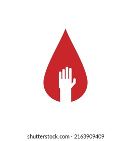 
Illustration Of A Hand Waving In A Drop Of Blood,  For Use In The Health Sector