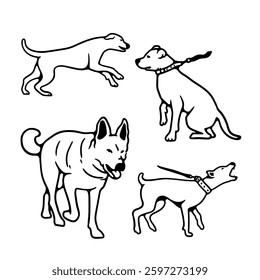 illustration hand write dogs collection