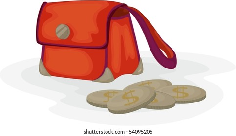 Illustration of a handbag on white background