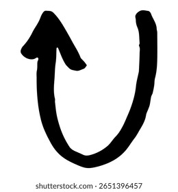Ilustración de una flecha dibujada a mano. Vector negro que se puede utilizar como un puntero direccional.