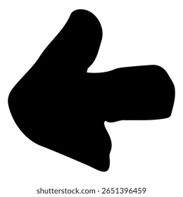 Ilustração de uma seta desenhada à mão. Vetor preto que pode ser usado como ponteiro direcional.