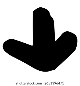 Ilustración de una flecha dibujada a mano. Vector negro que se puede utilizar como un puntero direccional.