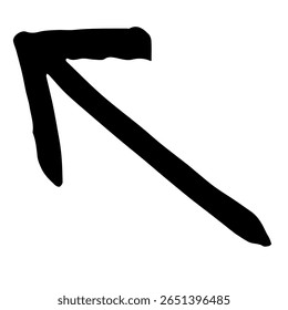 Ilustración de una flecha dibujada a mano. Vector negro que se puede utilizar como un puntero direccional.
