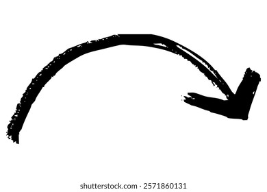 Illustration of hand-drawn arrow with brush touch