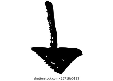 Illustration of hand-drawn arrow with brush touch