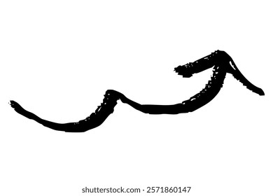 Illustration of hand-drawn arrow with brush touch