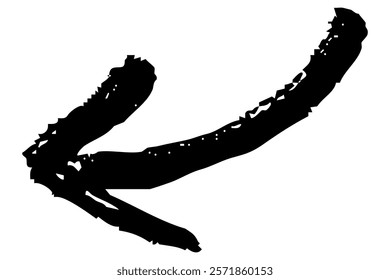 Illustration of hand-drawn arrow with brush touch