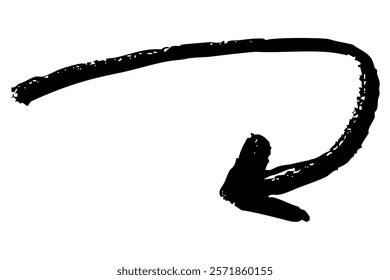 Illustration of hand-drawn arrow with brush touch